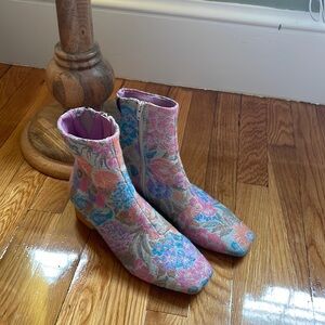 Charlotte Stone floral jacquard boots